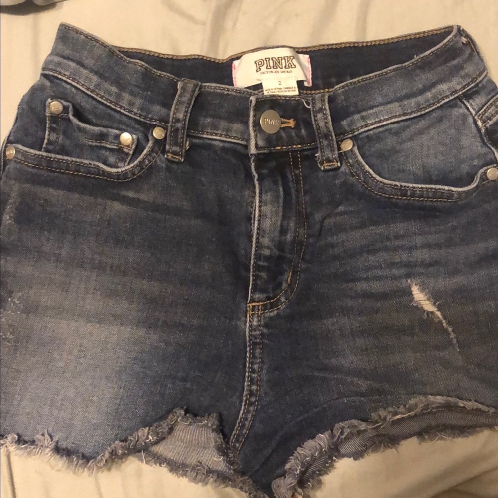 High waisted denim shorts